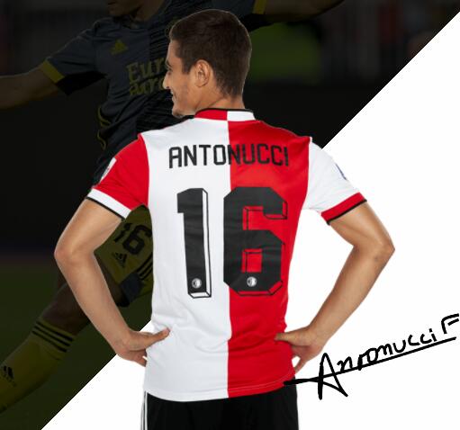 2021/22 Feyenoord Home Kit Soccer Jersey with Antonucci 16 printing